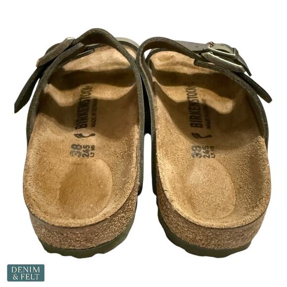 Birkenstock Arizona Camouflage Green Sandals Size 38 US 7/7.5 Women - Picture 8 of 13